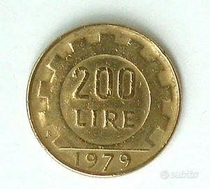 Moneta Repubblica Italiana 200 Lire R del 1979