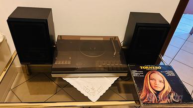 Impianto stereo vintage Philips con casse Pioneer