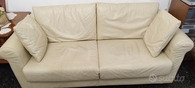 Divano letto in vera pelle