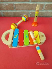 set strumenti musicali legno