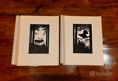 Coppia Quadri Silhouette Scherenschnitt Anni '20