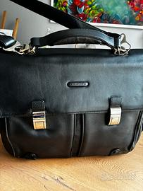 Cartella  tracolla pelle nera Piquadro