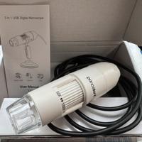 Microscopio digitale con luce led per pc, smartpho