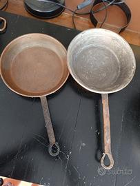 padelle in rame vintage