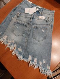 Gonne jeans con strappi