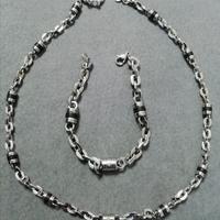 Set collana e bracciale acciaio con brillantino