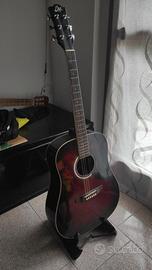 Chitarra acustica Eko con stand e fodera