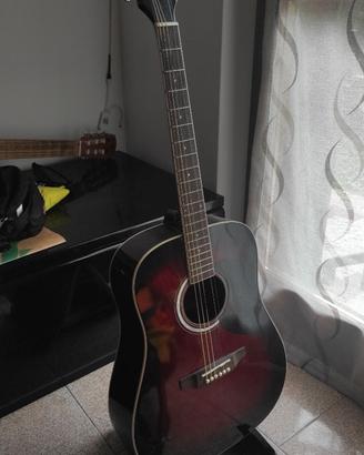 Chitarra acustica Eko con stand e fodera