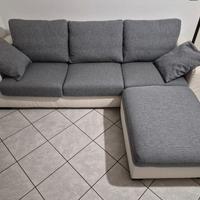 Divano Poltrone Sofà 3 posti con pouf contenitore 