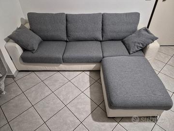 Divano Poltrone Sofà 3 posti con pouf contenitore 