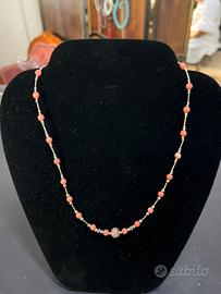 Collana argento 925 e corallo