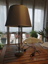 Lampada da Tavolo Ferro   Paralume in tessuto