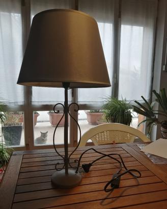 Lampada da Tavolo Ferro   Paralume in tessuto