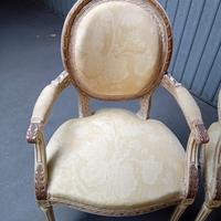 Coppia poltrone laccate in stile Luigi XVI