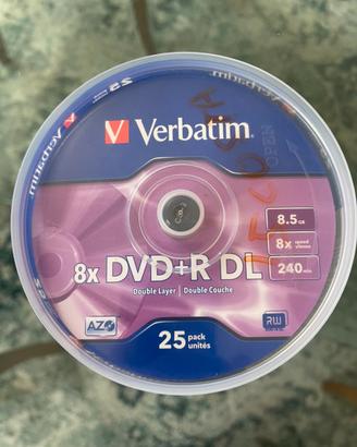 Dvd+R DL Double Layer 25 pezzi Verbatin