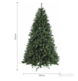 Albero di Natale realistico alto 210 cm