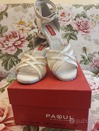 scarpe da ballo in lame' argento n.39