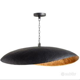 Plafoniere nere martellate, lampada a sospensione