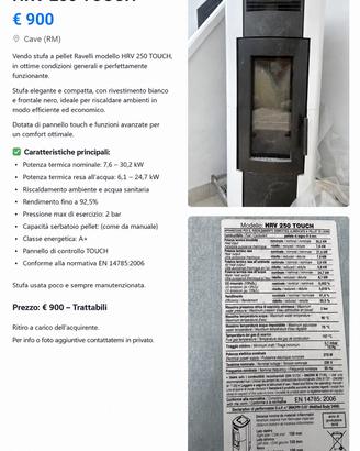 Termostufa a pellet Ravelli