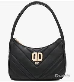 DKNY Delphine Quilted Shoulder Bag Black/Gold