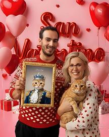 San Valentino stampa personalizzata gatto, cane