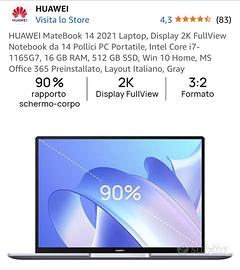 Computer portatile Hawuei Matebook 14 anno 2021