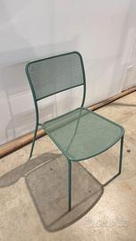 Sedia da esterno in acciaio verde marino - Faber