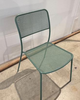 Sedia da esterno in acciaio verde marino - Faber