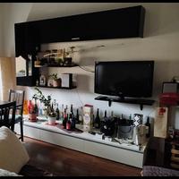 Parete attrezzata soggiorno bco/nero lucido