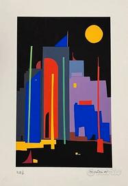 Carlo Montesi - "Notte di festa" - Serigrafia Rara