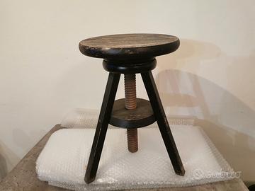 Sgabello da Pianoforte Vintage in Legno 