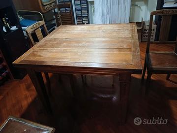 tavolo liberty legno massello con 6 sedie