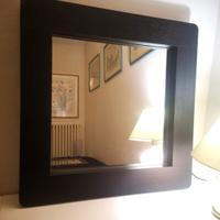 Specchio Quadrato Wengé 70x70 cm Moderno Parete