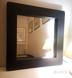 Specchio Quadrato Wengé 70x70 cm Moderno Parete