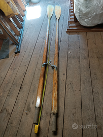 Remi in legno completi di scalmi in acciaio inox