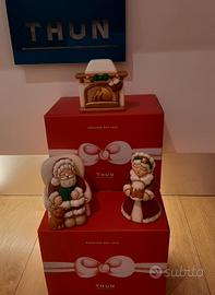 THUN ,SET 3 PEZZI  BABBO e MAMMA NATALE con CAMINO