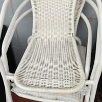 Set di 3 sedie bianche con cuscini