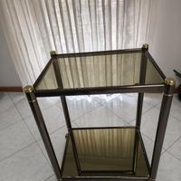 Carrello porta TV vetro ottone