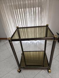 Carrello porta TV vetro ottone