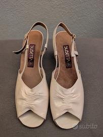 Sandali Susetta Panna Beige Cuoio Made in italy
