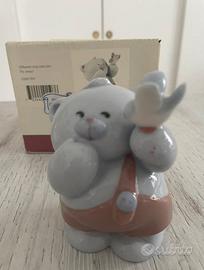 Statuina Nao porcellana orsetto uccellino