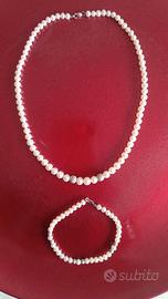 Collana e bracciale di perle Miluna,