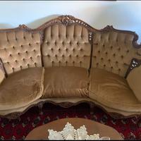 DIVANO E POLTRONE VINTAGE IN NOCE