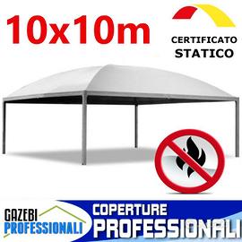 Gazebo copertura 10x10 struttura acciaio telo PVC