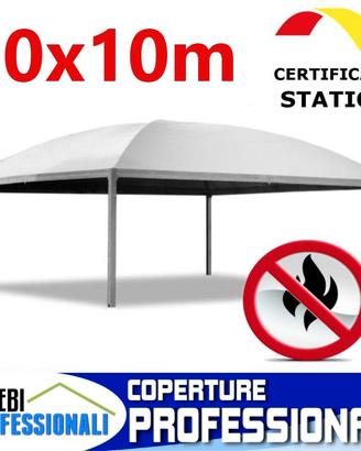 Gazebo copertura 10x10 struttura acciaio telo PVC