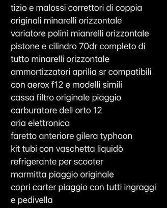perzzi per piaggio e minarelli orizzontale ecc…