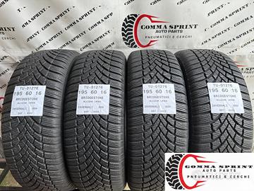 4 PNEUMATICI 195/60 R16 BRIDGESTONE INVERNALI 95%