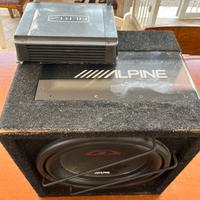 subwoofer alpine e amplificatore della hertz