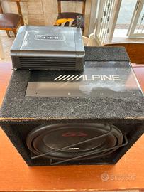 subwoofer alpine e amplificatore della hertz