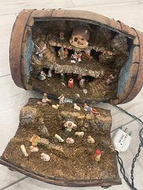 Presepe in botte di legno